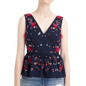 J. Crew Hand Embellished Peplum Top 10